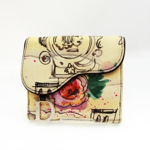 Dior Handbags - Dior Art Sketch Rose Saddle Compact Wallet 231308